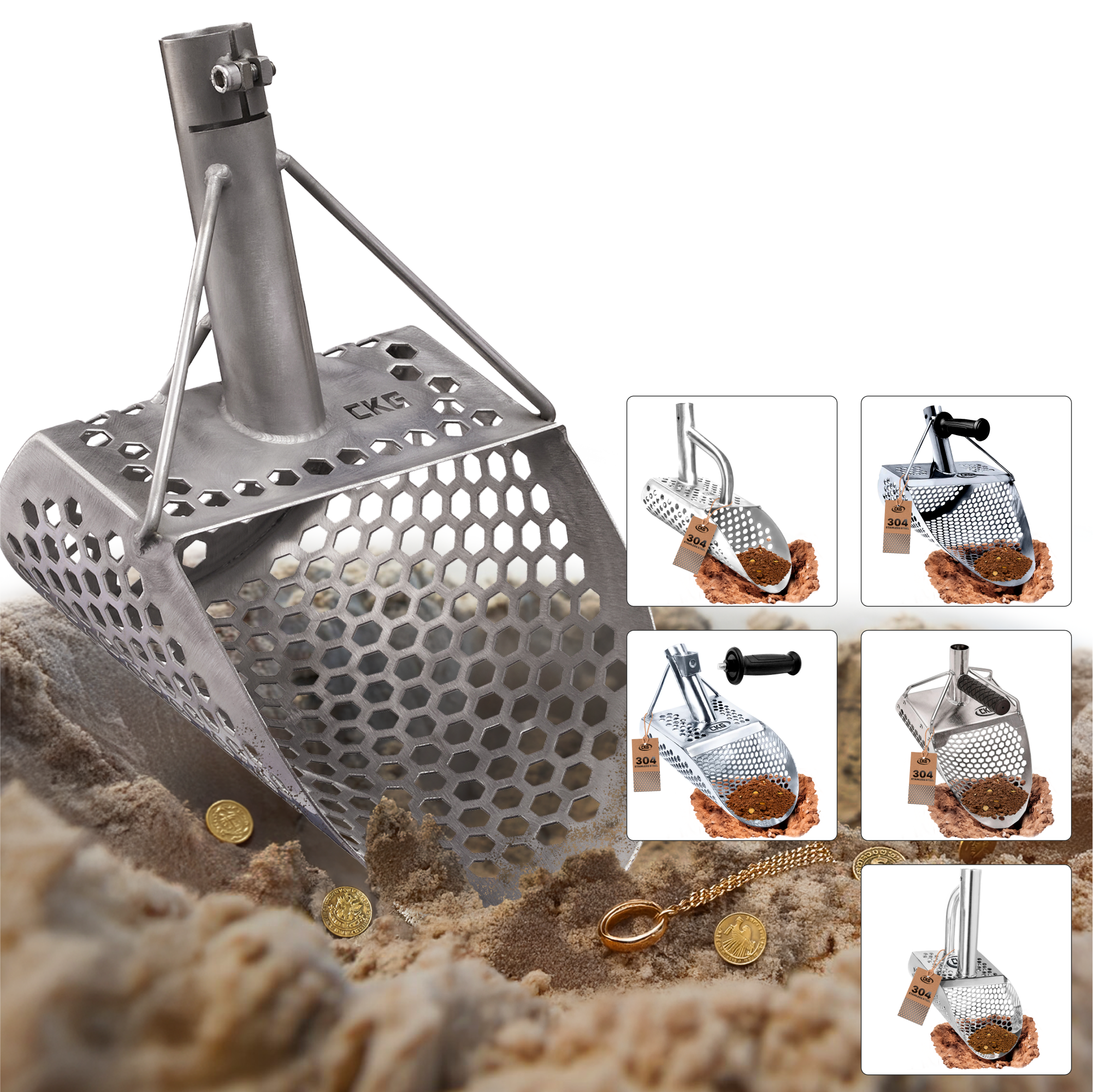 LinaLife Strandsandschaufel für Metalldetektor, Erkennung von Schatzsuche, Grabschaufel, 2 mm dicker Stahldetektor, schnelles Sieben, Metalldetektor, Sandschaufel LinaLife Strandsandschaufel für Metalldetektor, Erkennung von Schatzsuche, Grabschaufel, 2 mm dicker Stahldetektor, schnelles Sieben, Metalldetektor, Sandschaufel
